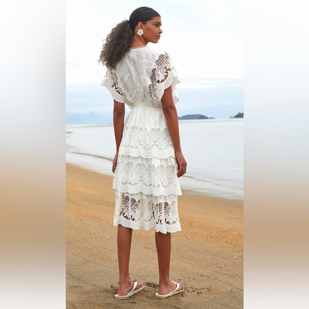FARM RIO Off White Richelieu Midi Dress NWT's Size Small‎ - Picture 8 of 14